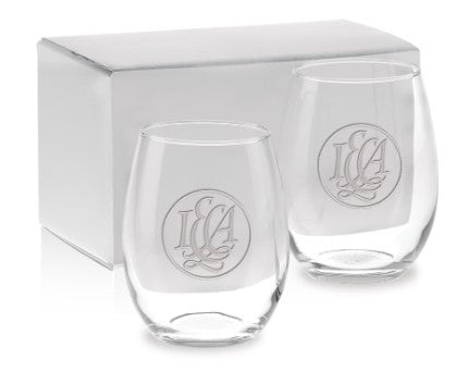 15 oz. Etched Stemless White Wine Gift Set