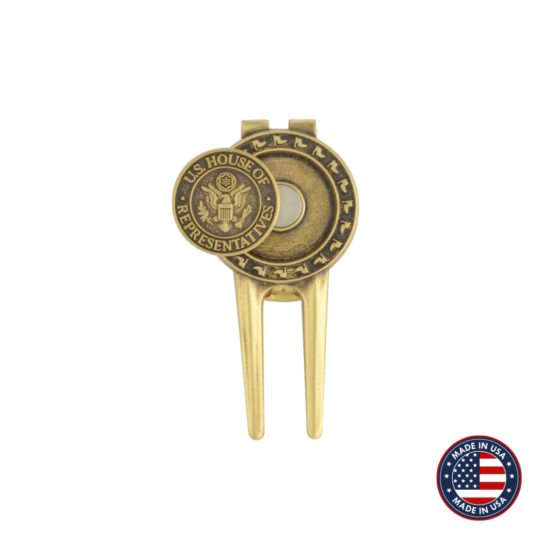 Solid Brass Divot Tool with Money Clip Back
