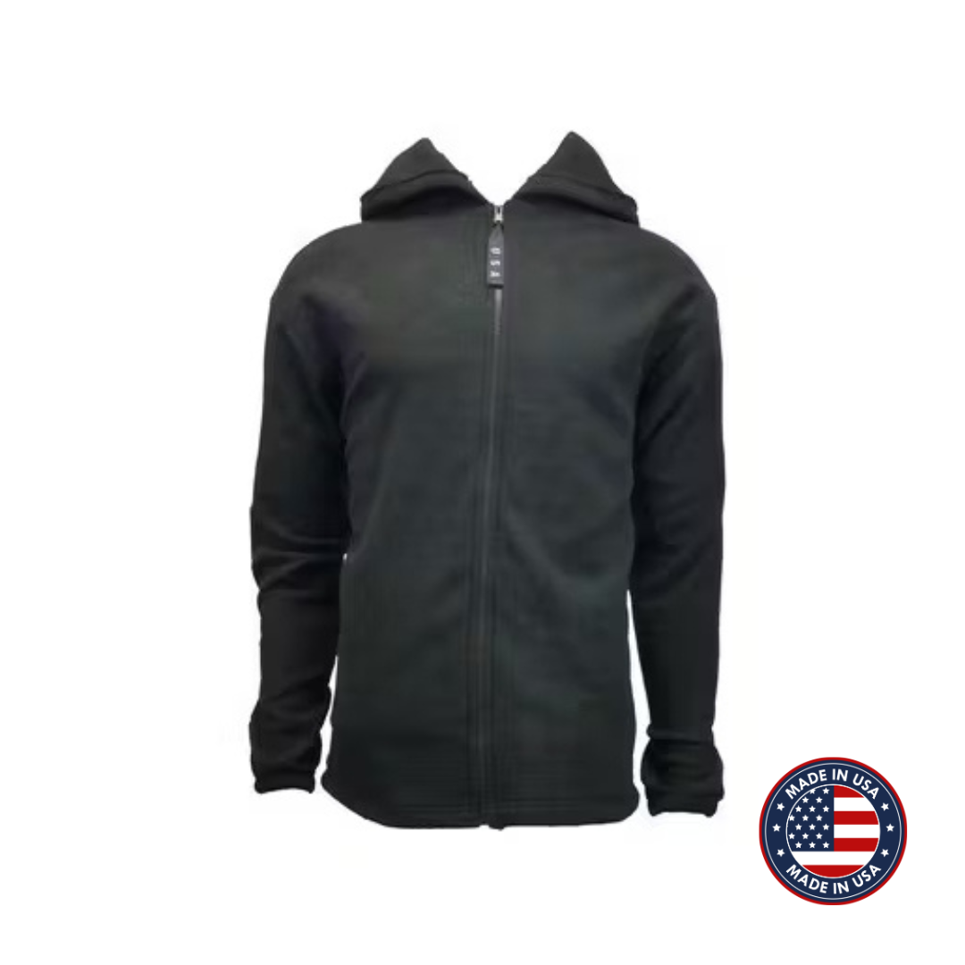 Unisex Polyester Anti Pill Fleece Full-Zip Hood Jacket
