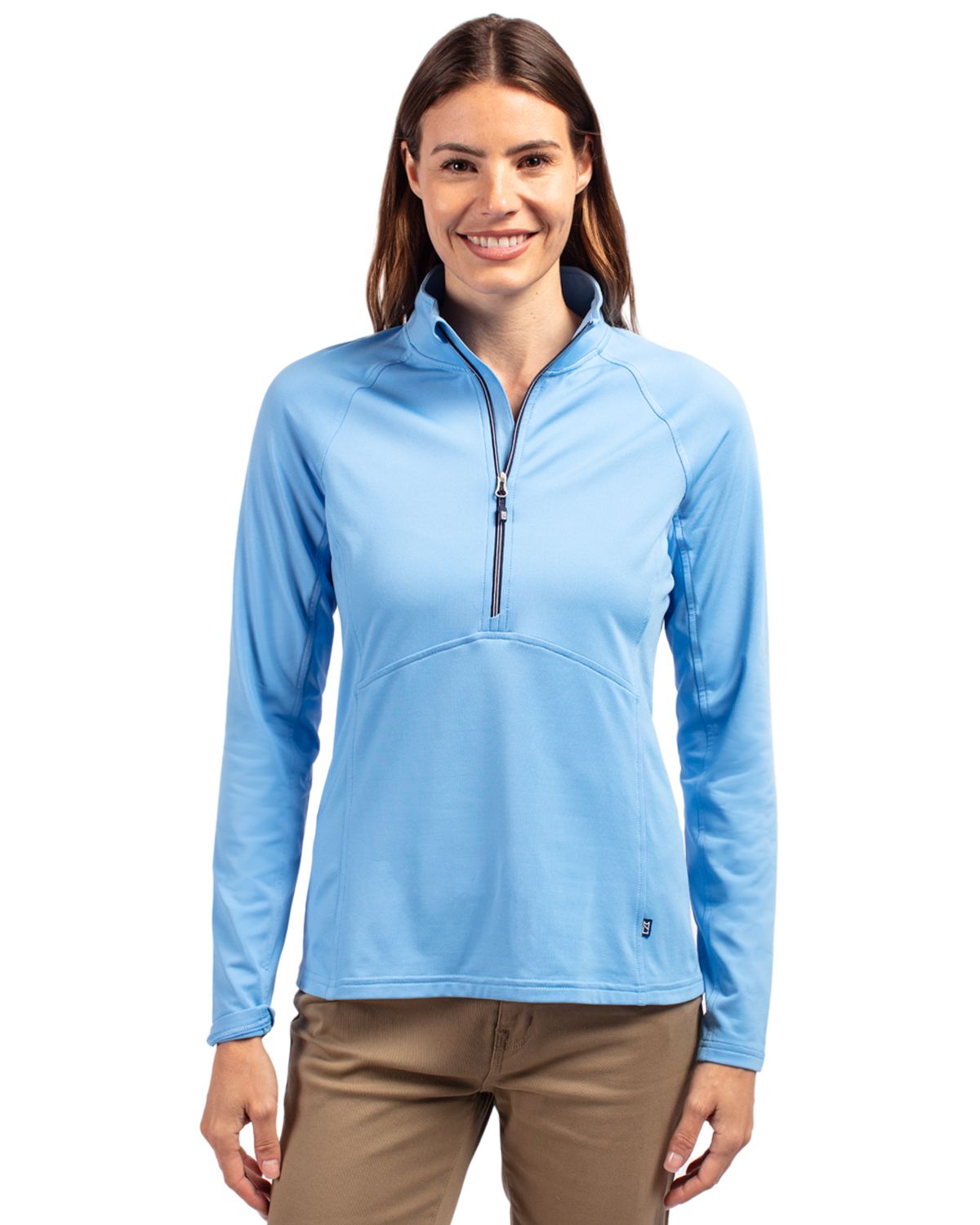 Cutter & Buck Adapt Eco Knit Stretch Recycled Womens Half Zip Pullover