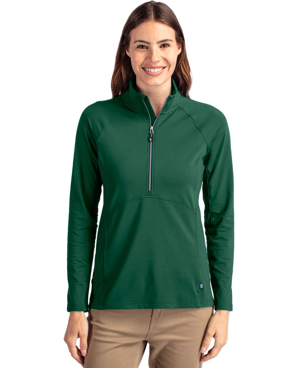 Cutter & Buck Adapt Eco Knit Stretch Recycled Womens Half Zip Pullover