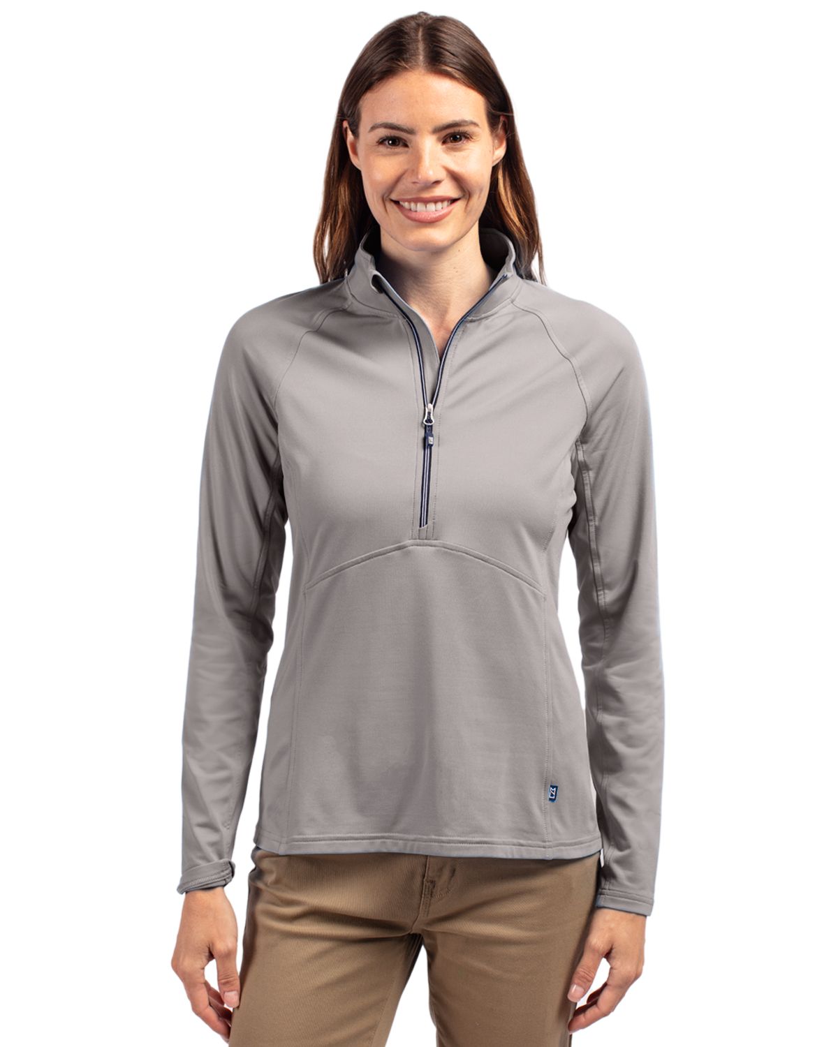 Cutter & Buck Adapt Eco Knit Stretch Recycled Womens Half Zip Pullover