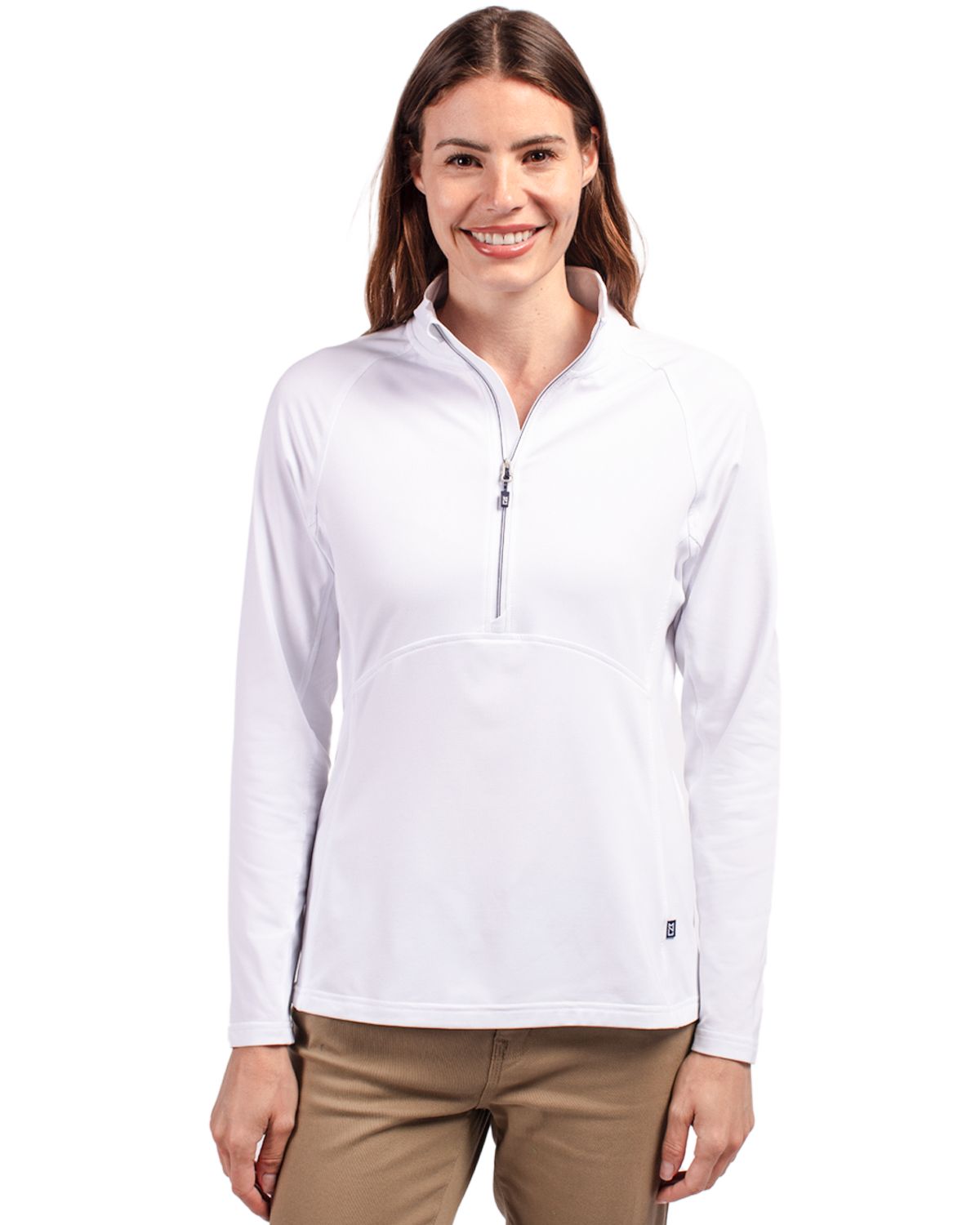 Cutter & Buck Adapt Eco Knit Stretch Recycled Womens Half Zip Pullover