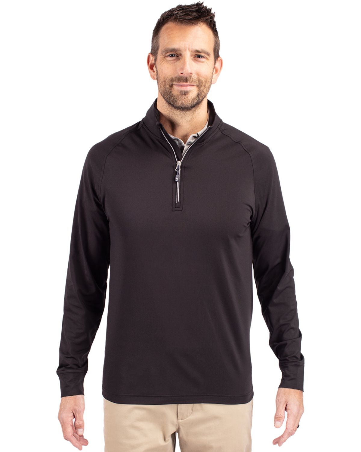 Cutter & Buck Adapt Eco Knit Stretch Recycled Mens Quarter Zip Pullover