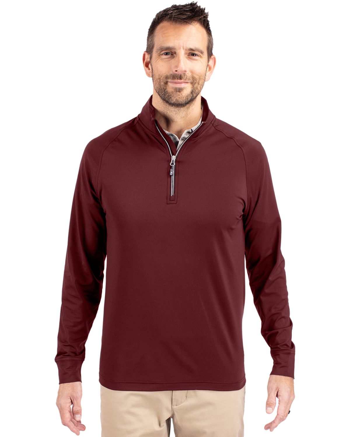 Cutter & Buck Adapt Eco Knit Stretch Recycled Mens Quarter Zip Pullover