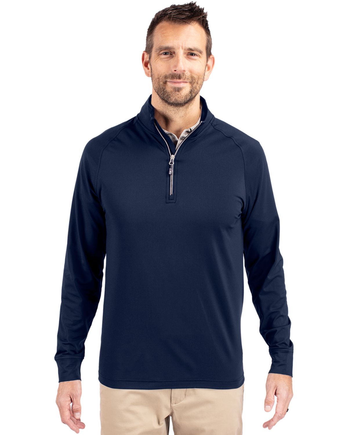 Cutter & Buck Adapt Eco Knit Stretch Recycled Mens Quarter Zip Pullover