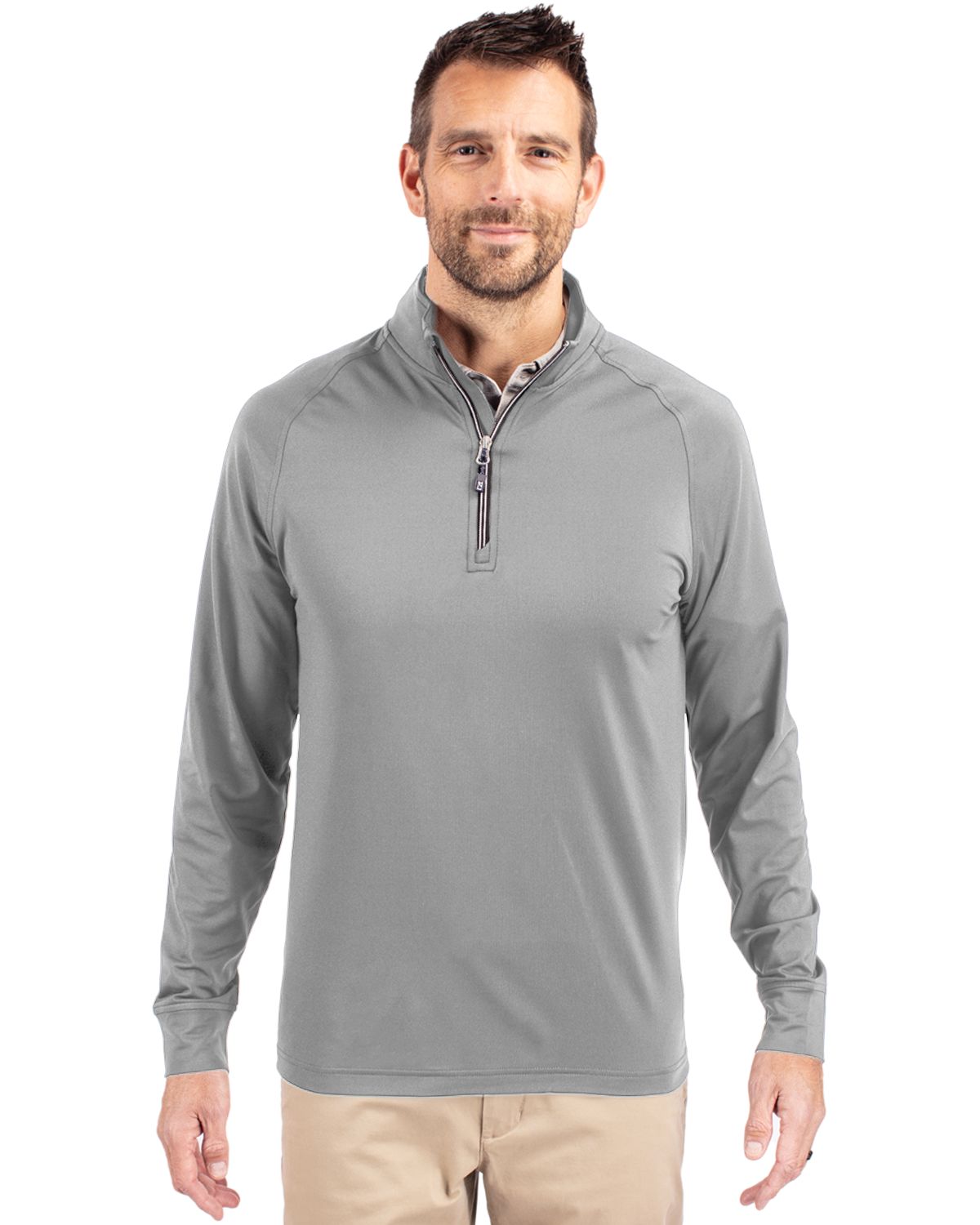 Cutter & Buck Adapt Eco Knit Stretch Recycled Mens Quarter Zip Pullover