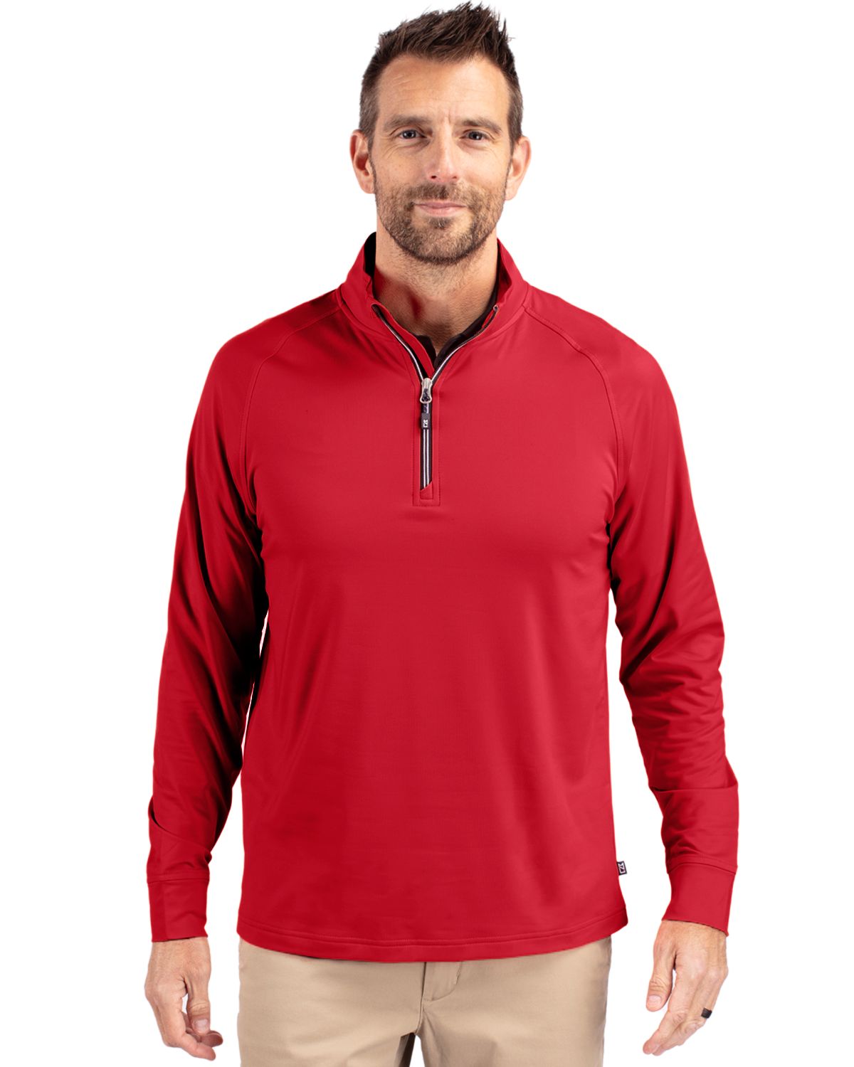 Cutter & Buck Adapt Eco Knit Stretch Recycled Mens Quarter Zip Pullover