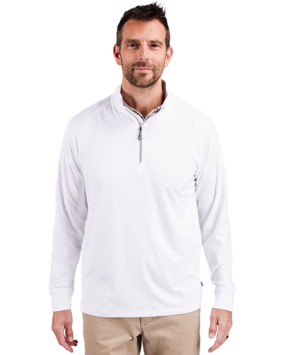 Cutter & Buck Adapt Eco Knit Stretch Recycled Mens Quarter Zip Pullover