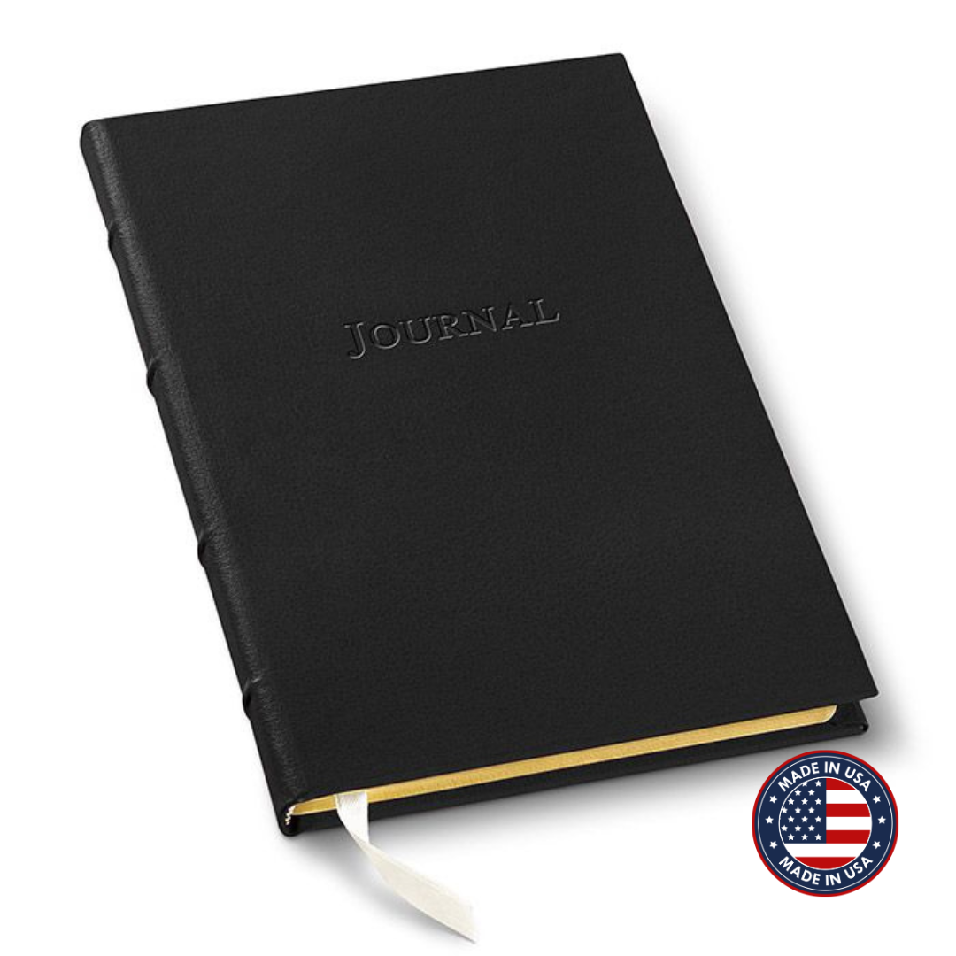 Hardcover Desk Leather Journal (Ruled) - 8" x 5.5"