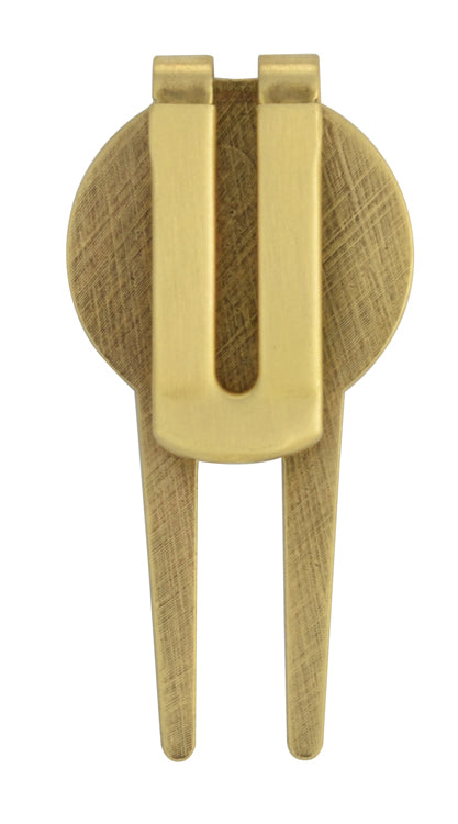 Solid Brass Divot Tool with Money Clip Back