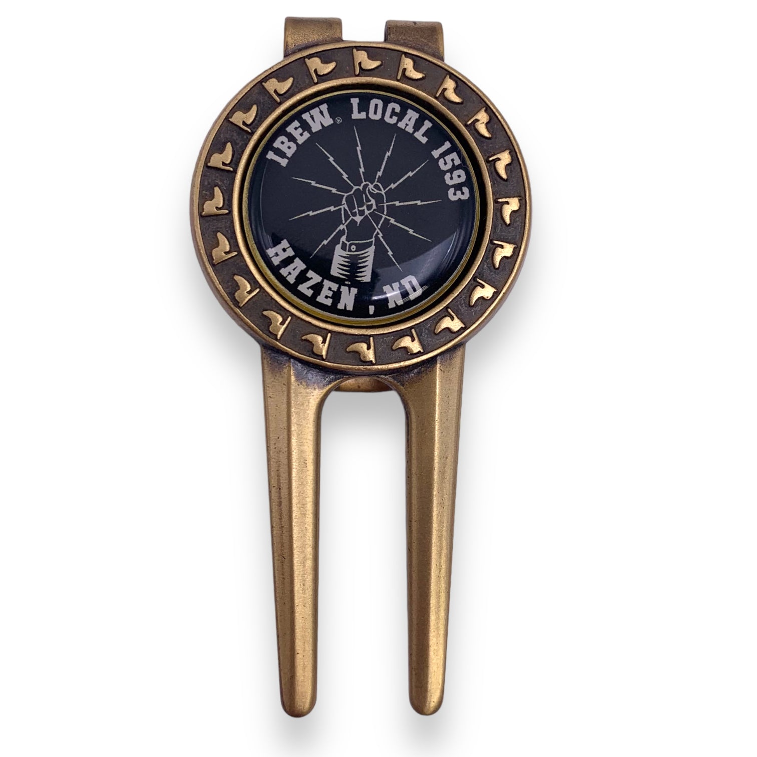 Solid Brass Divot Tool with Money Clip Back