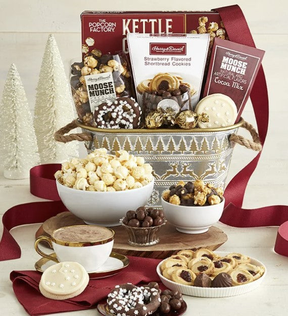 Sparkling Snow Sweets & Treats Basket - Deluxe